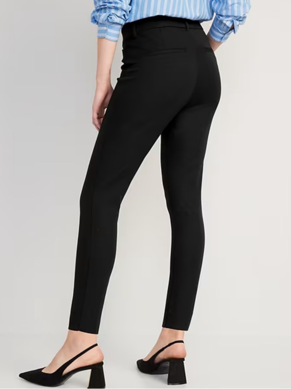 OLD NAVY Black High-Rise Pixie Women’s Sleek Pants Classic Neutral Size 8